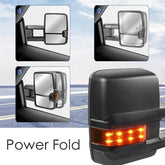 Black Power Fold & Heated Towing Mirrors For 2007-2013 Chevy Silverado Avalanche Suburban Tahoe/ GMC Sierra Yukon with Turn Light, Clearance Lamp, Control Switch